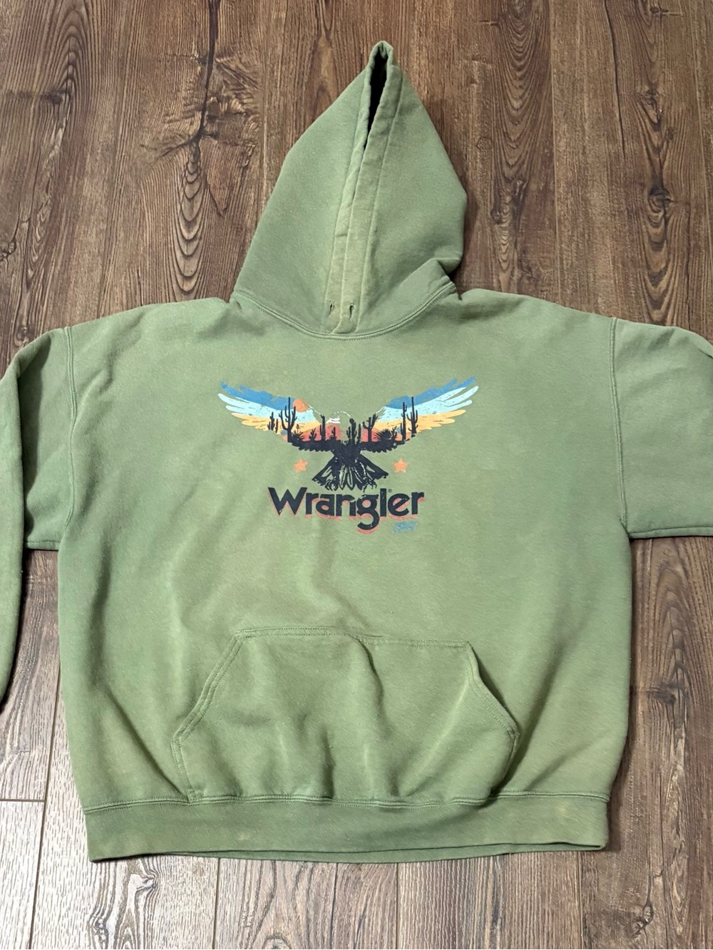 Wrangler Olive Graphic Pullover Hoodie